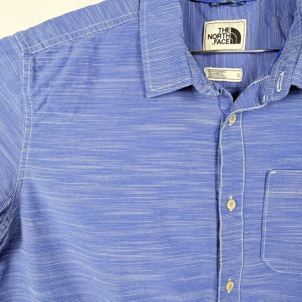 The North Face Blue Short Sleeve Button Down Cotton Overshirt Shirt Size XL